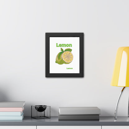 Lemon Framed Poster, Bright Home Decor, Kitchen Art, Gift for Citrus Lovers, Fresh Farmhouse Style