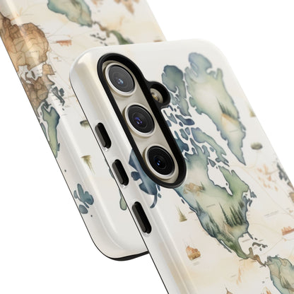 Hard Phone Case — Watercolor Fantasy Map Castle Design
