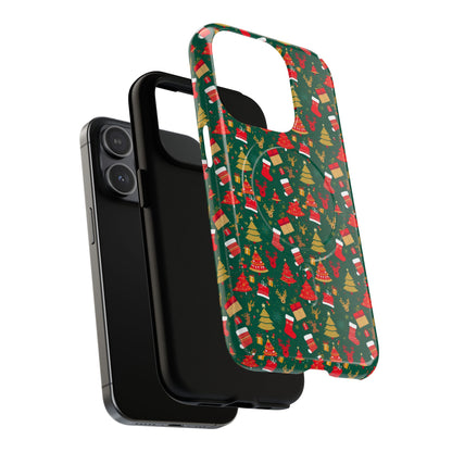 Christmas Tough Magnetic Phone Case | Festive Holiday Accessory | Cute Santa & Tree Design, Gift for Him/Her, Seasonal Tech