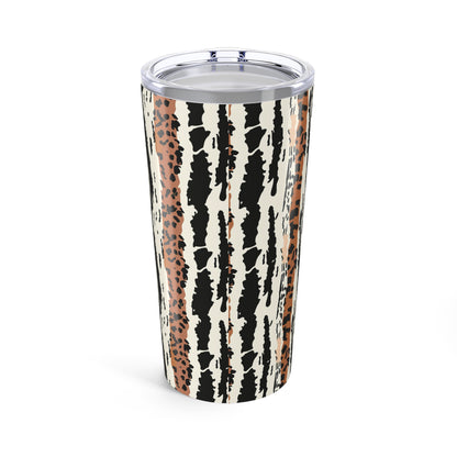 20oz Leopard Stripe Tumbler — Insulated Animal Print Travel Cup