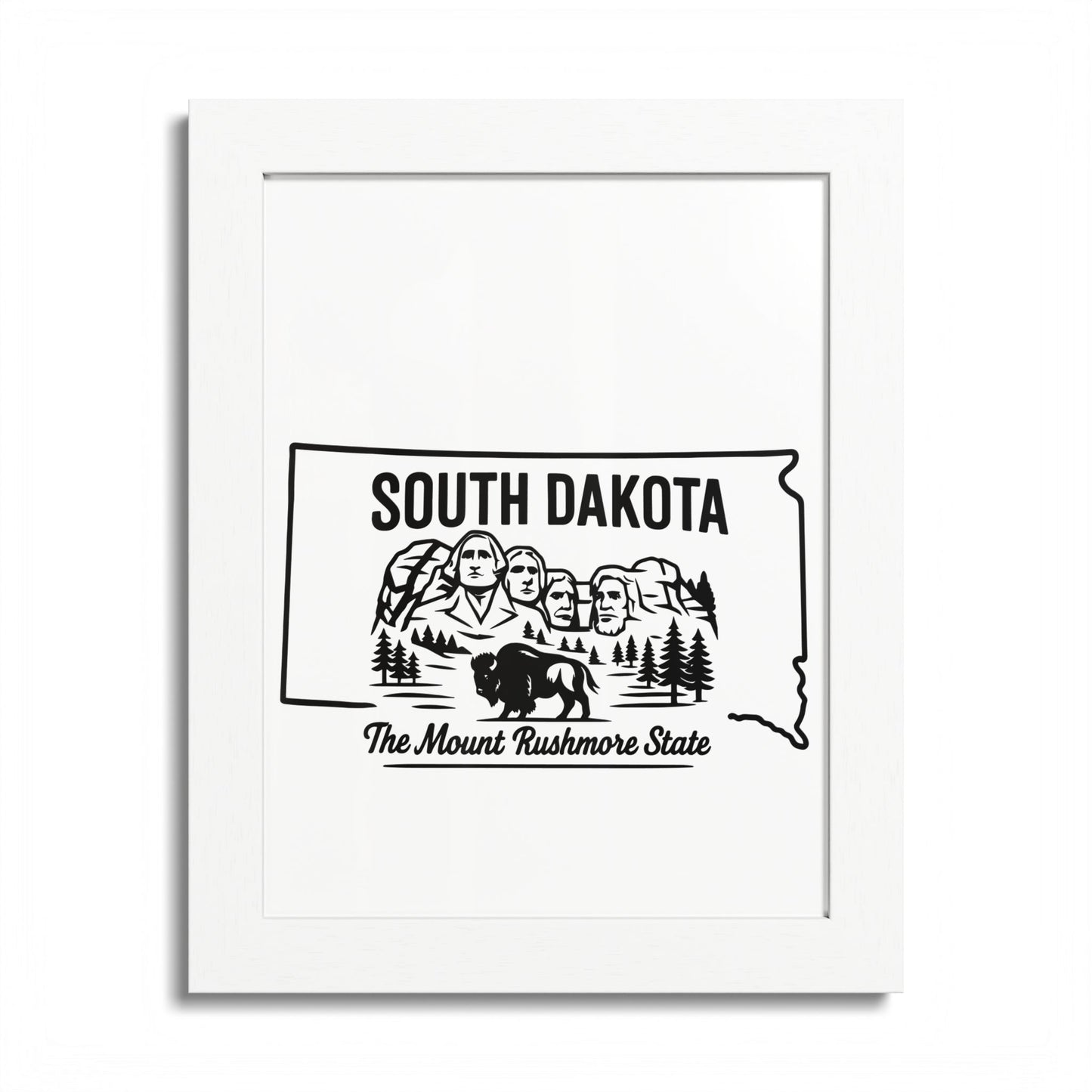 South Dakota State Framed Poster — The Evergreen State Vintage Map Print,Perfect Gift For Her,For Him.