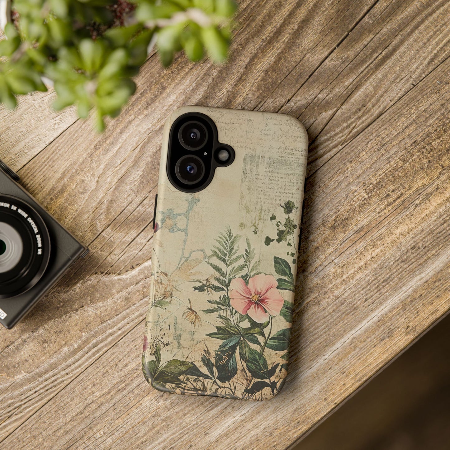 Floral Vintage Tough Case – Botanical Protective Phone Cover,Plants Lovers