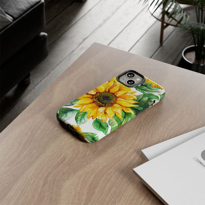 Sunflower Tough Phone Case — Bright Floral Protective Cover