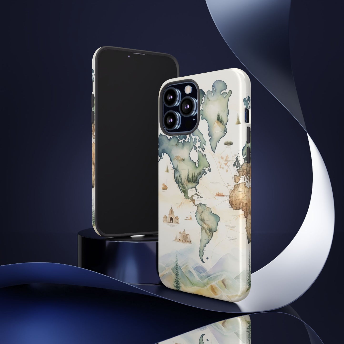 Hard Phone Case — Watercolor Fantasy Map Castle Design