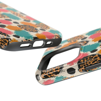 Leopard Splash Magnetic Impact Phone Case — Colorful Abstract Animal Print