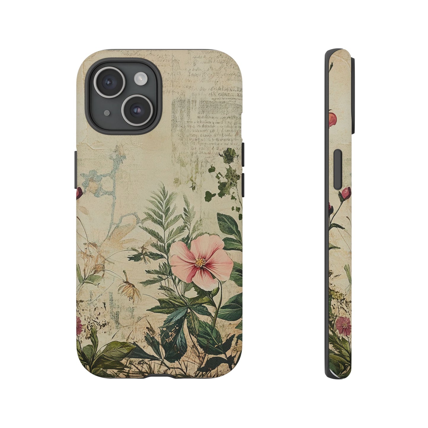 Floral Vintage Tough Case – Botanical Protective Phone Cover,Plants Lovers