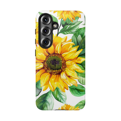 Sunflower Tough Phone Case — Bright Floral Protective Cover