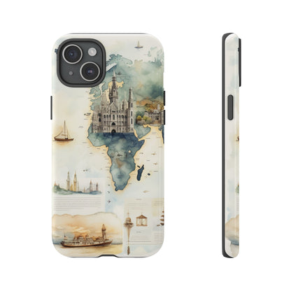 Hard Phone Case — Watercolor Fantasy Map Castle Design