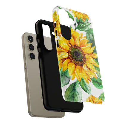 Sunflower Tough Phone Case — Bright Floral Protective Cover