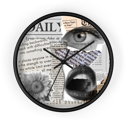 Artistically Crafted Wall Clock with Collage Design, Modern Home Decor, Gift for Art Lovers, Unique Wall Timepiece, Vintage-Inspired Design