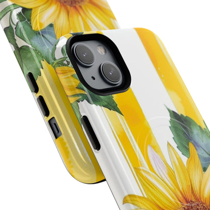 Sunflower Tough Magnetic Phone Case — Bright Floral Protective Cover