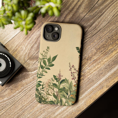 Floral Vintage Tough Case – Botanical Protective Phone Cover,Plants Lovers