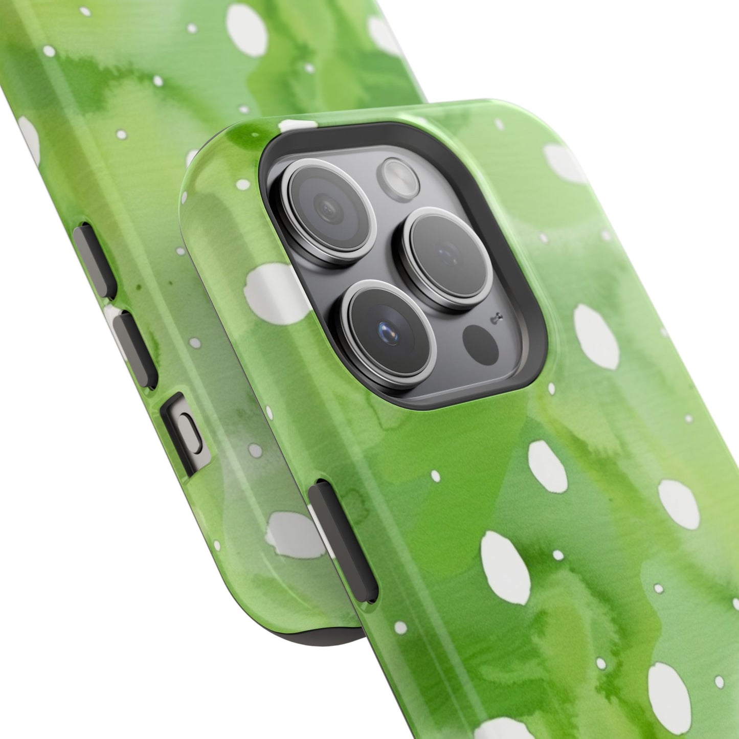 Green Watercolor Polka Dot Magnetic Impact Phone Case
