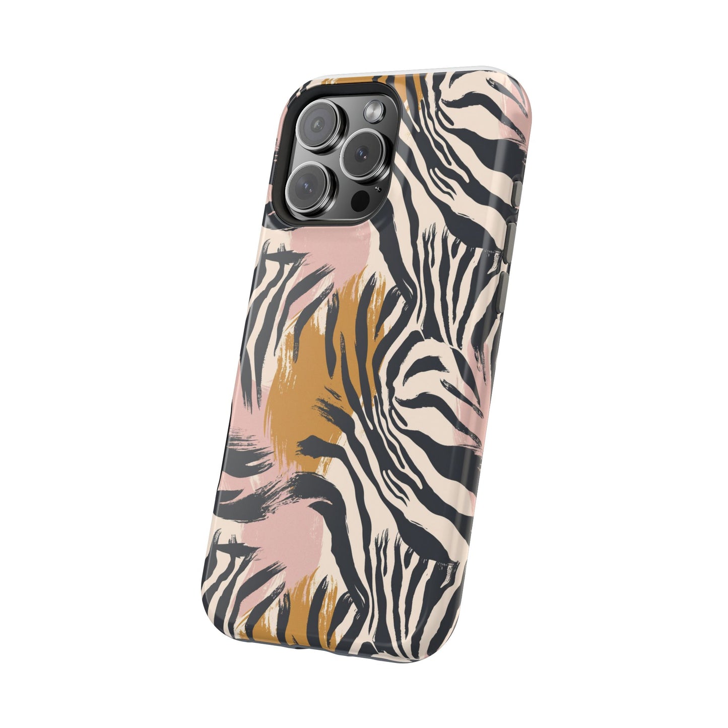 Zebra Brushstroke Magnetic Impact Phone Case,Africa Pattern