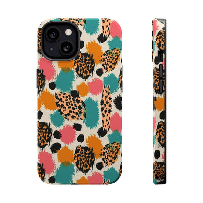 Leopard Splash Magnetic Impact Phone Case — Colorful Abstract Animal Print