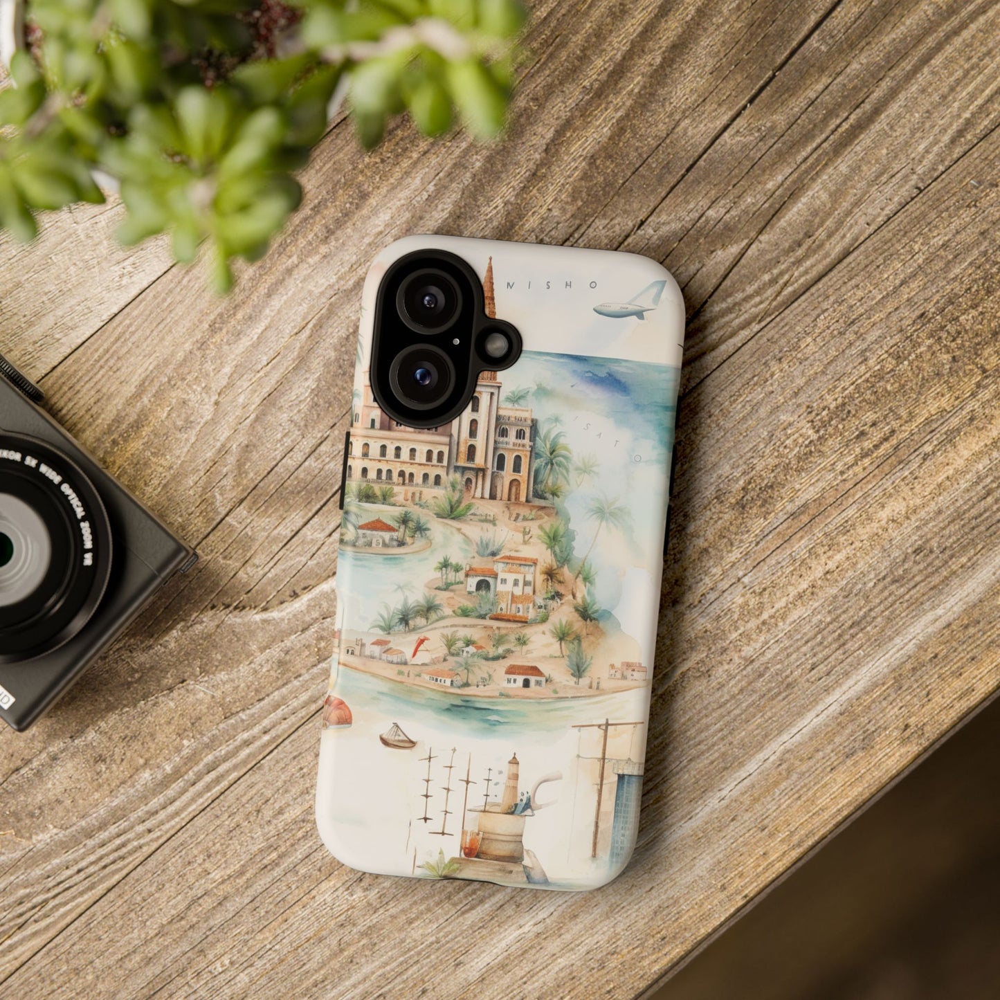 Hard Phone Case — Watercolor Fantasy Map Castle Design