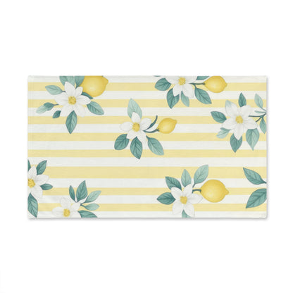 Bright Lemon Floral Hand Towel for Kitchen Décor, Ideal Gift for Hostess, Summer Vibe, Hand Towels for Bathroom
