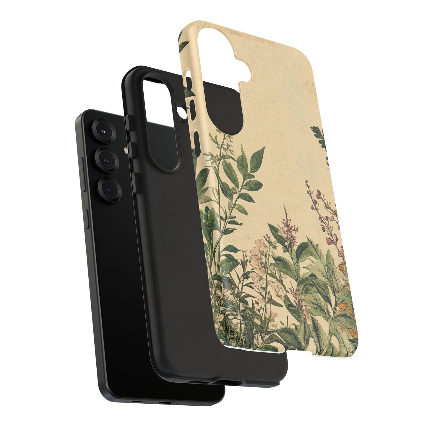 Floral Vintage Tough Case – Botanical Protective Phone Cover,Plants Lovers