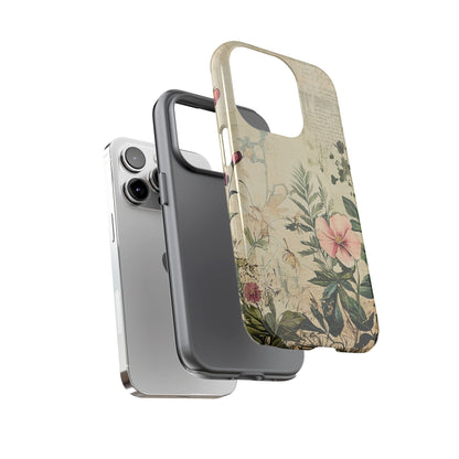 Floral Vintage Tough Case – Botanical Protective Phone Cover,Plants Lovers