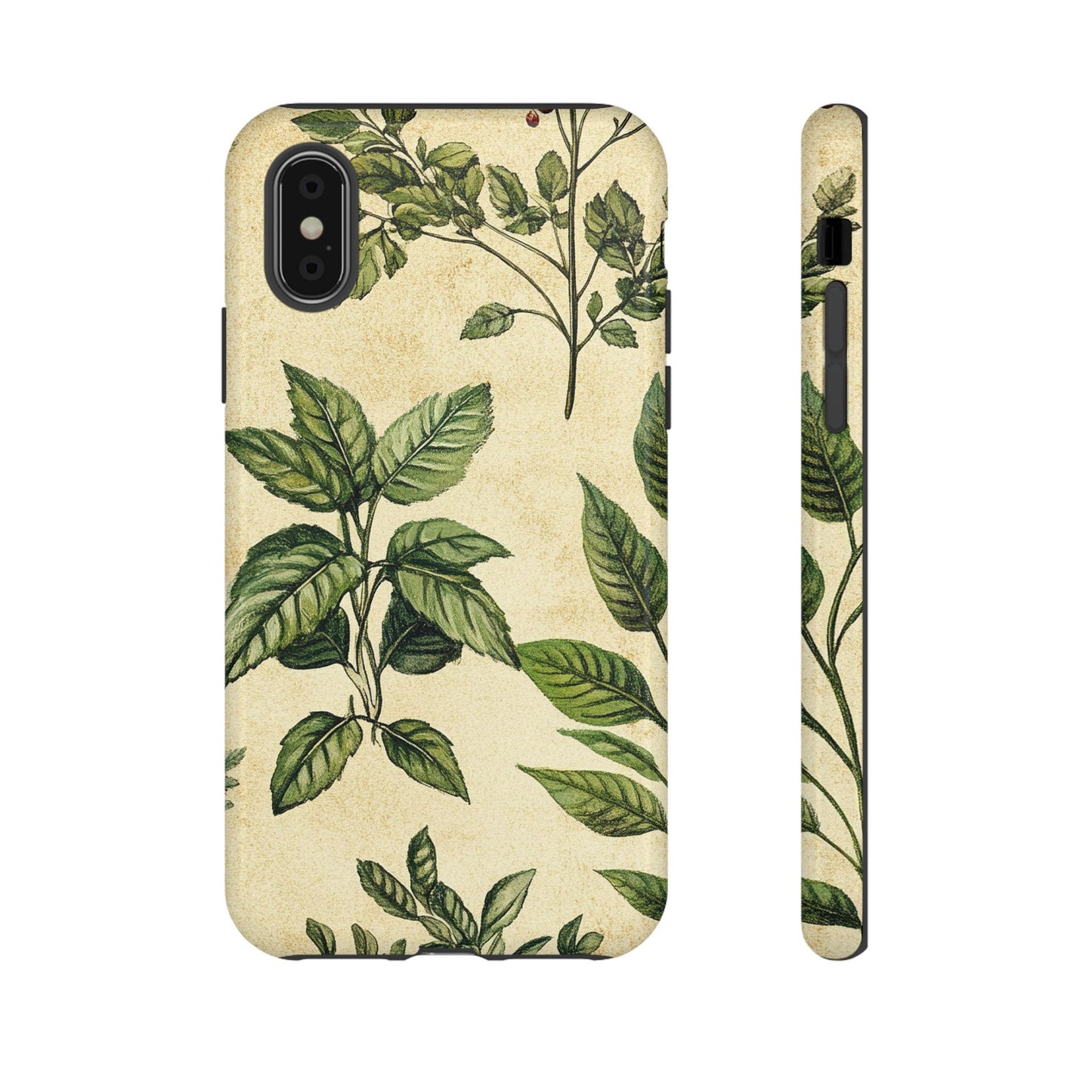 Botanical Leaves Tough Phone Case — Vintage Green Plant Print