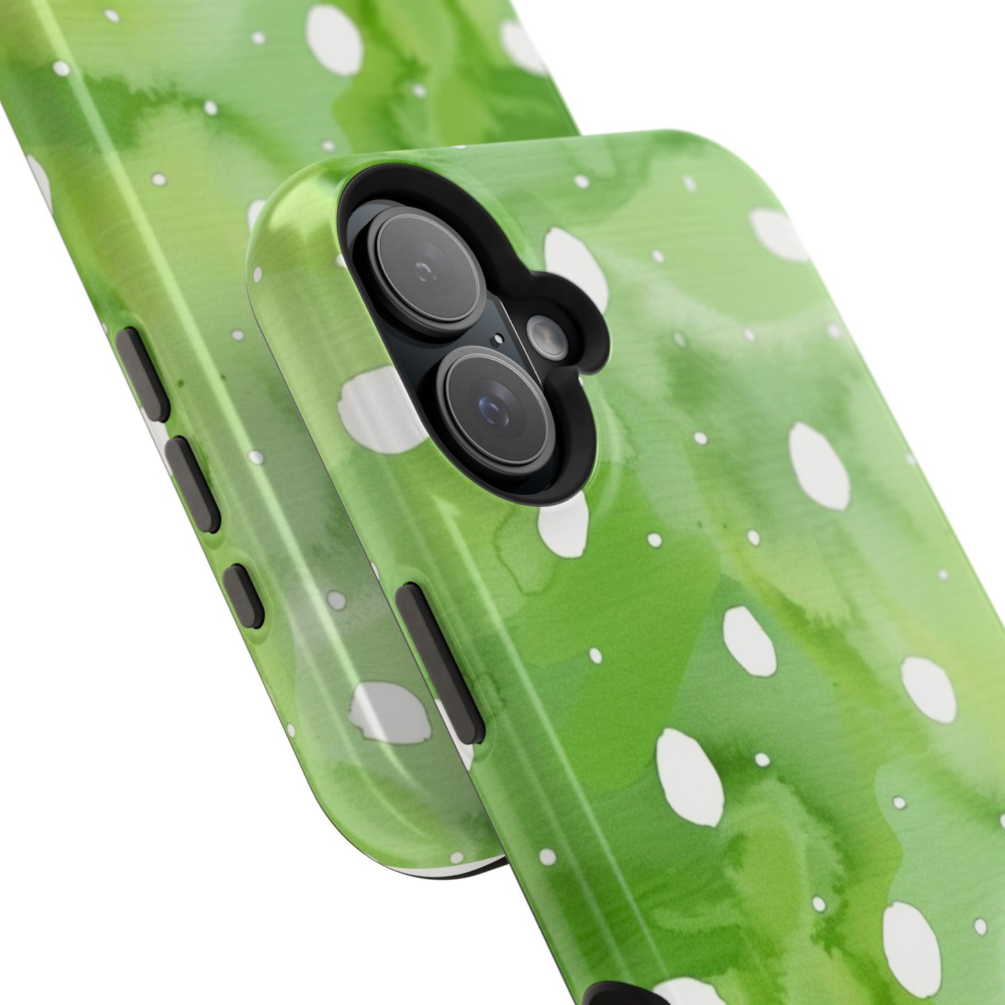 Green Watercolor Polka Dot Magnetic Impact Phone Case