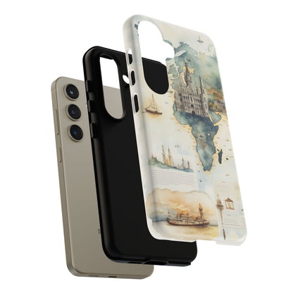 Hard Phone Case — Watercolor Fantasy Map Castle Design
