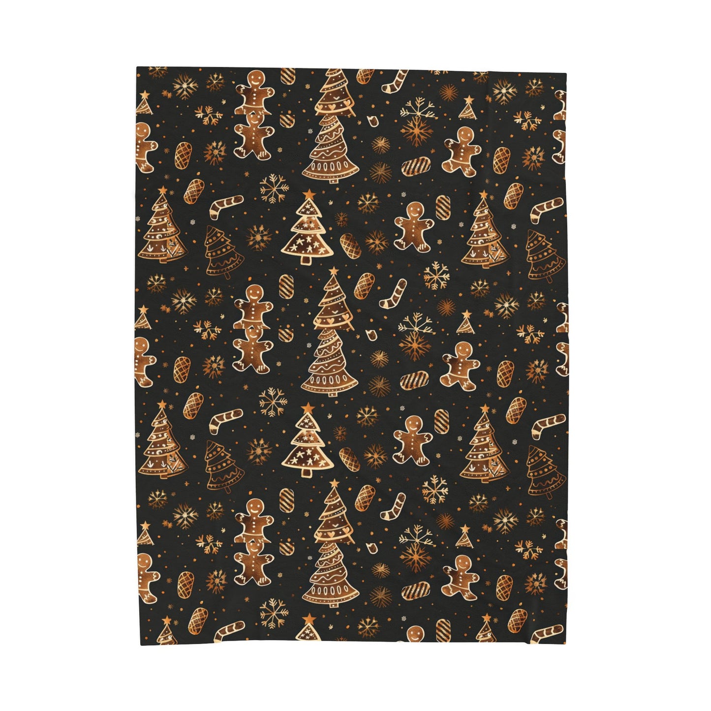 Cozy Winter Holiday Plush Blanket Black And Gold Color. A Perfect Gift For Christmas Days.