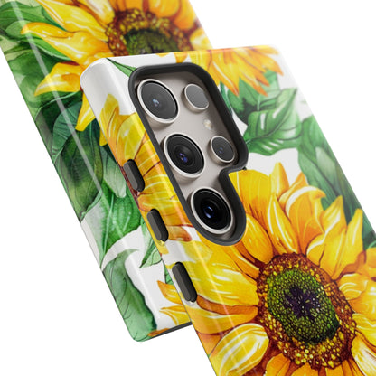Sunflower Tough Phone Case — Bright Floral Protective Cover
