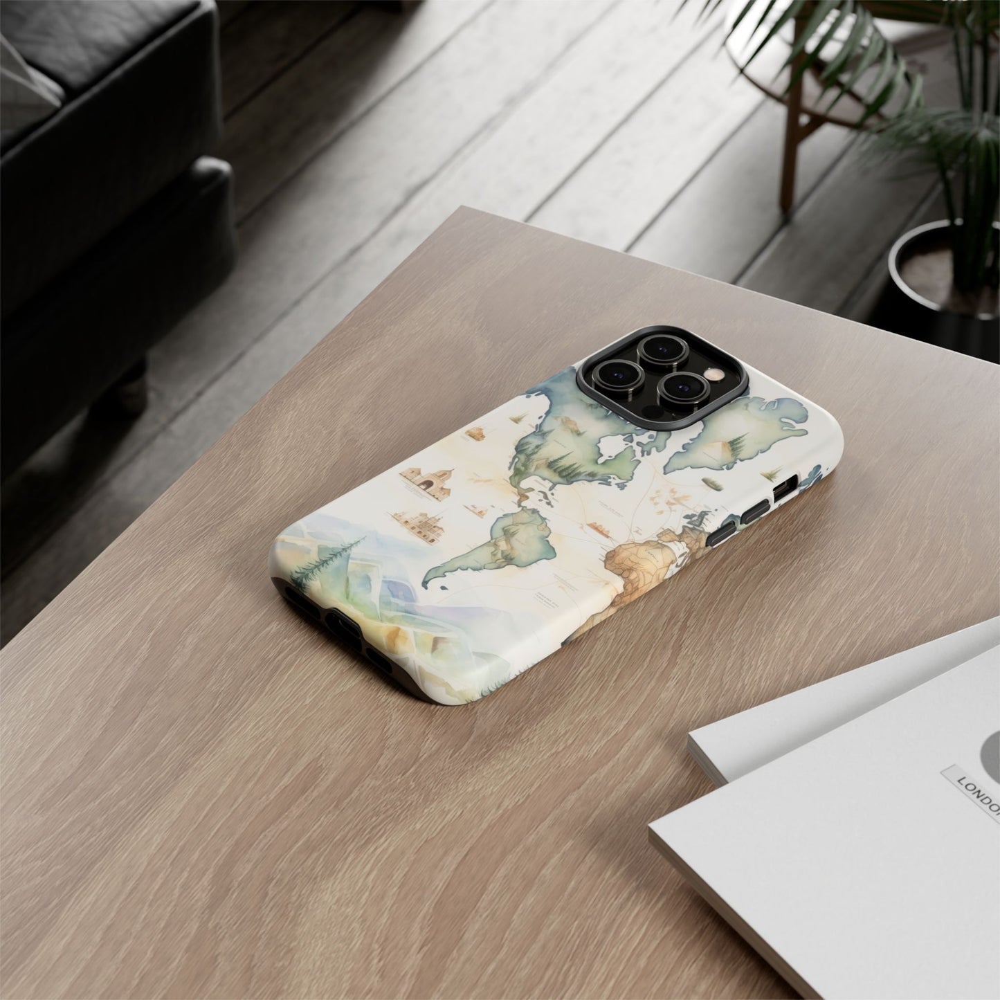 Hard Phone Case — Watercolor Fantasy Map Castle Design