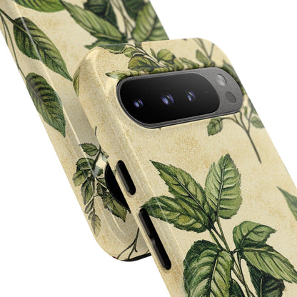 Botanical Leaves Tough Phone Case — Vintage Green Plant Print