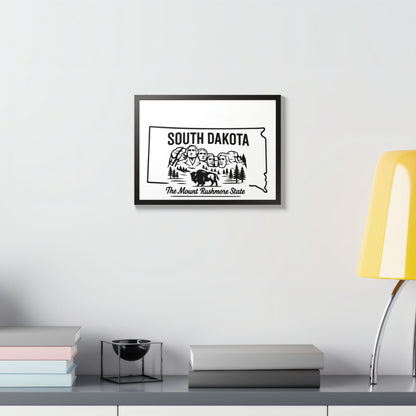 South Dakota State Framed Poster — The Evergreen State Vintage Map Print,Perfect Gift For Her,For Him.