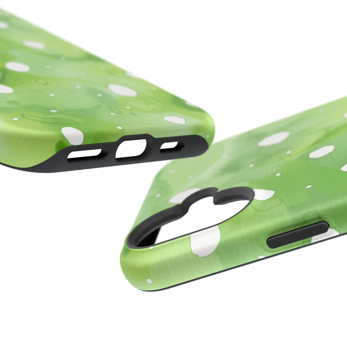 Green Watercolor Polka Dot Magnetic Impact Phone Case