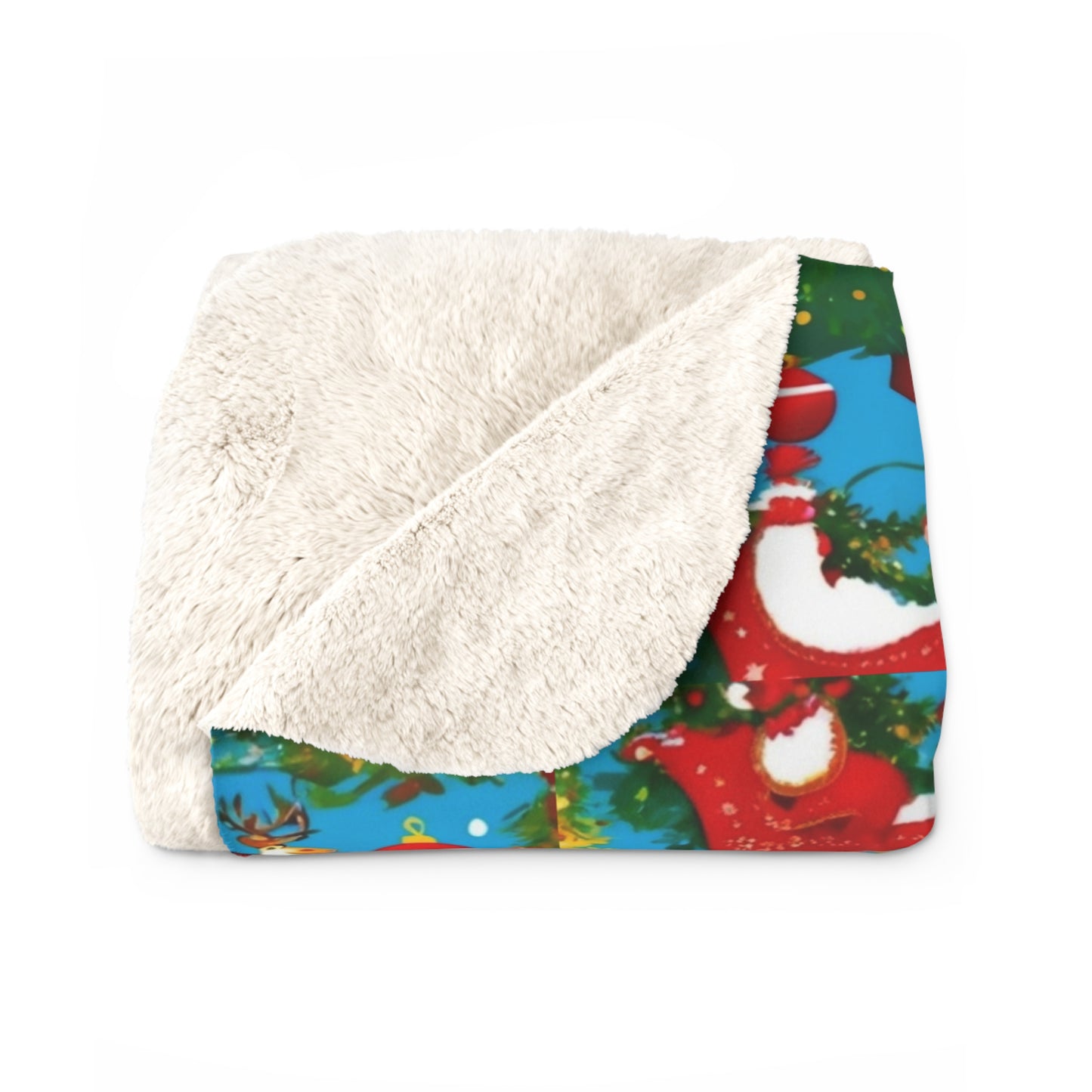 Cozy Christmas Sherpa Blanket, Holiday Decor, Warm Gift, Winter Comfort, Seasonal Throw