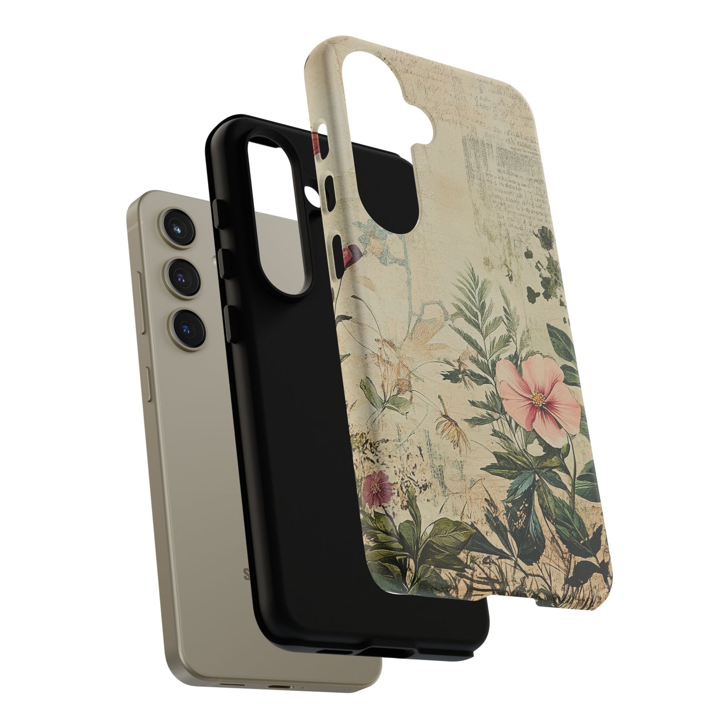 Floral Vintage Tough Case – Botanical Protective Phone Cover,Plants Lovers