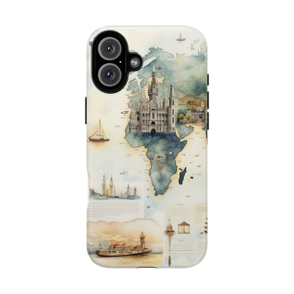 Hard Phone Case — Watercolor Fantasy Map Castle Design