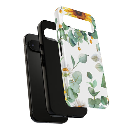 Sunflower & Eucalyptus Tough Phone Case — Protective Floral iPhone Case