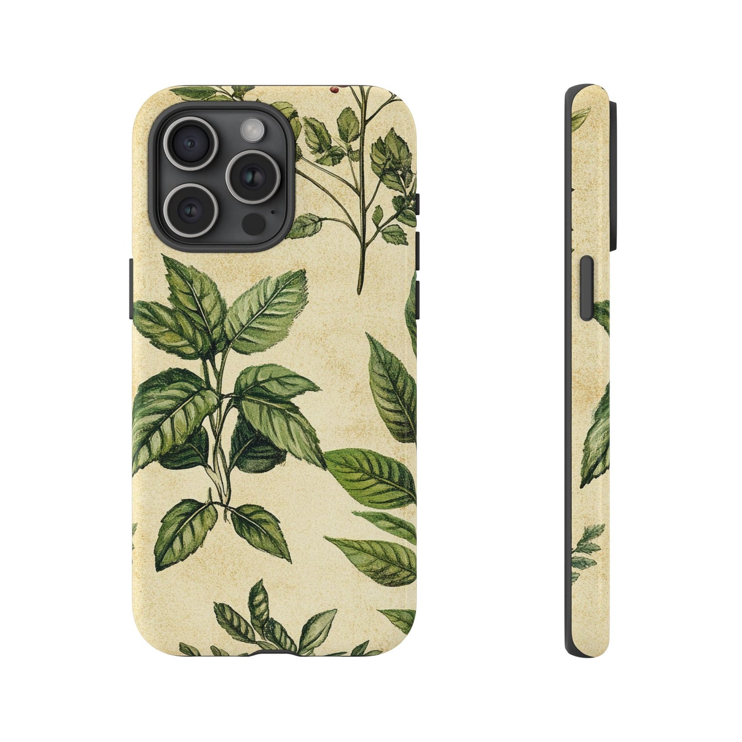 Botanical Leaves Tough Phone Case — Vintage Green Plant Print