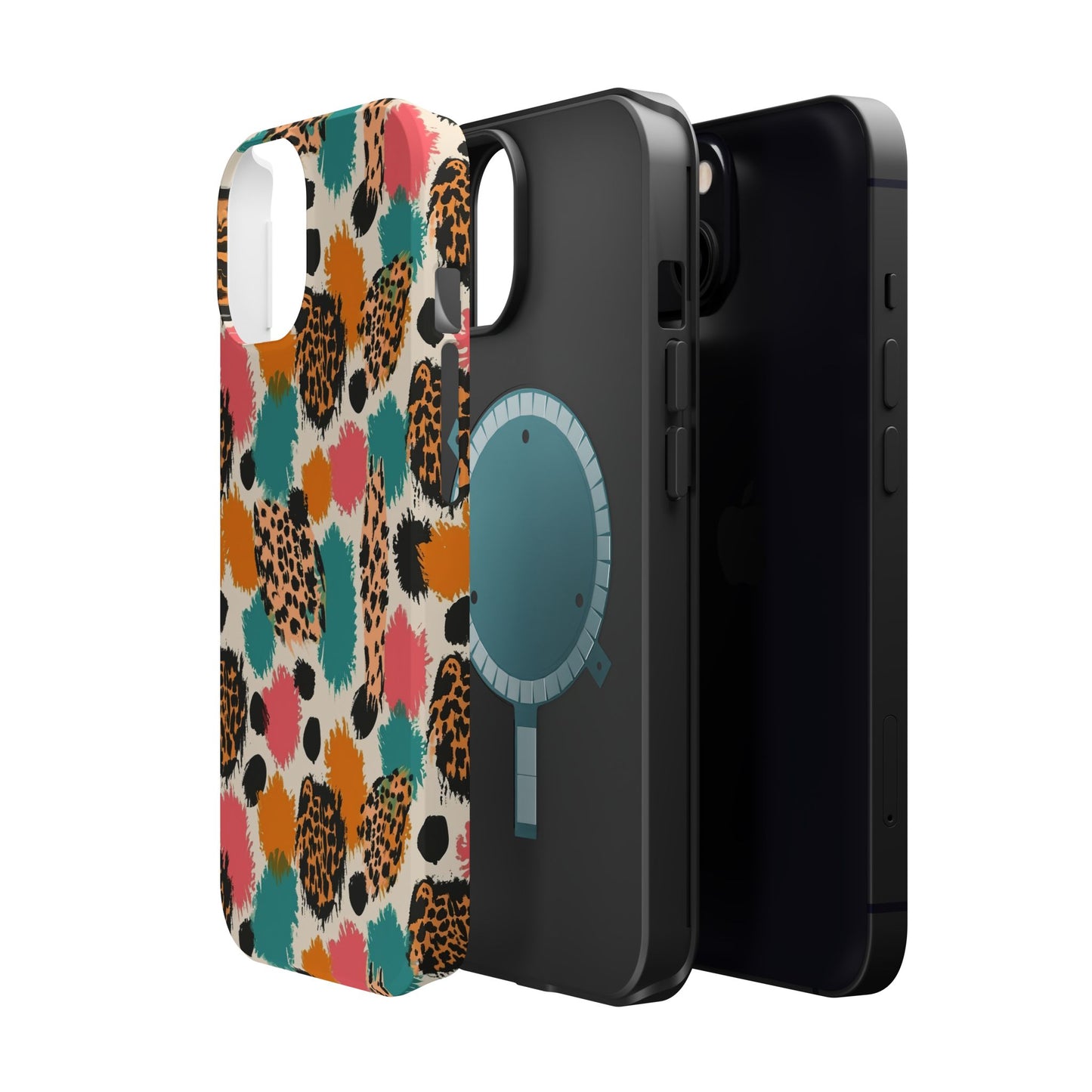 Leopard Splash Magnetic Impact Phone Case — Colorful Abstract Animal Print