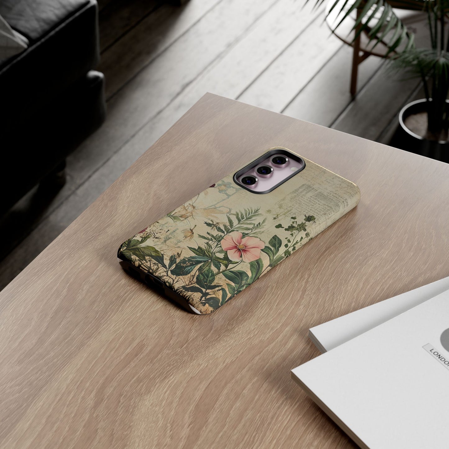 Floral Vintage Tough Case – Botanical Protective Phone Cover,Plants Lovers