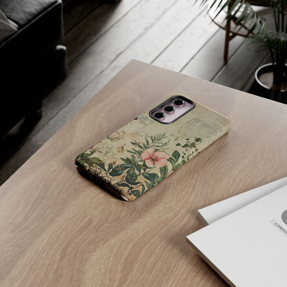 Floral Vintage Tough Case – Botanical Protective Phone Cover,Plants Lovers