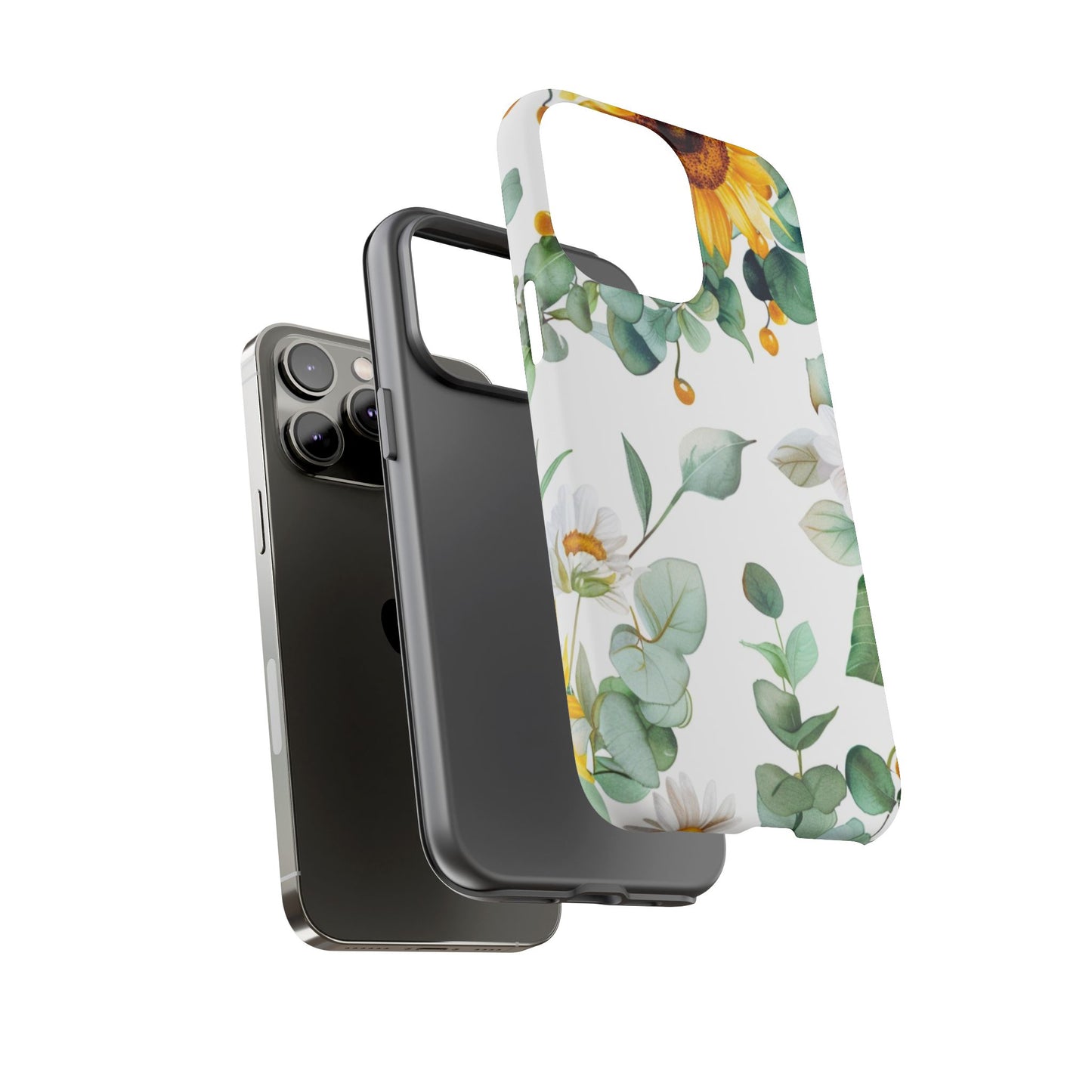 Sunflower & Eucalyptus Tough Phone Case — Protective Floral iPhone Case