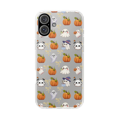 Cute Halloween Flexi Cases | Ghosts & Pumpkins Phone Cover, Spooky Gifts, Fall Decor, Horror Lovers, October Celebration