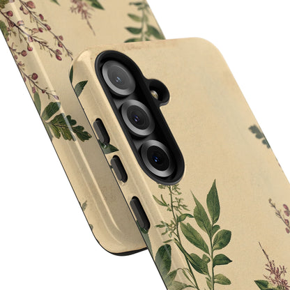 Floral Vintage Tough Case – Botanical Protective Phone Cover,Plants Lovers