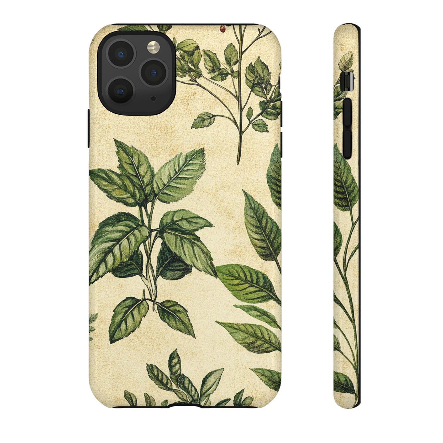 Botanical Leaves Tough Phone Case — Vintage Green Plant Print