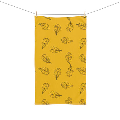 Yellow hand towell with leaf design-Soft,absorbente and stylish Hand Towel,yellow hand towel with leaf design perfecto for kitchen bathroomn, perfect give for house
