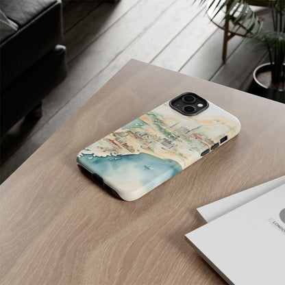 Hard Phone Case — Watercolor Fantasy Map Castle Design