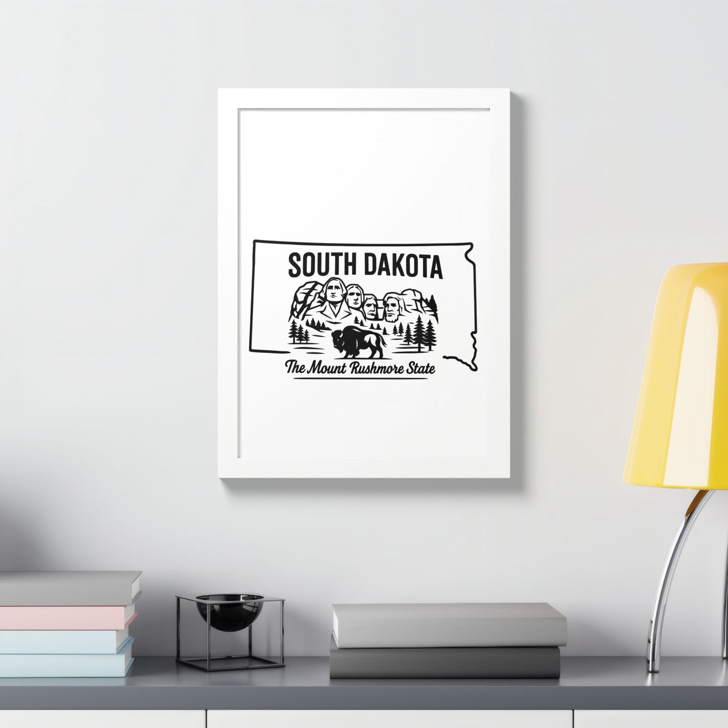 South Dakota State Framed Poster — The Evergreen State Vintage Map Print,Perfect Gift For Her,For Him.
