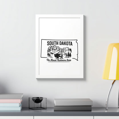 South Dakota State Framed Poster — The Evergreen State Vintage Map Print,Perfect Gift For Her,For Him.