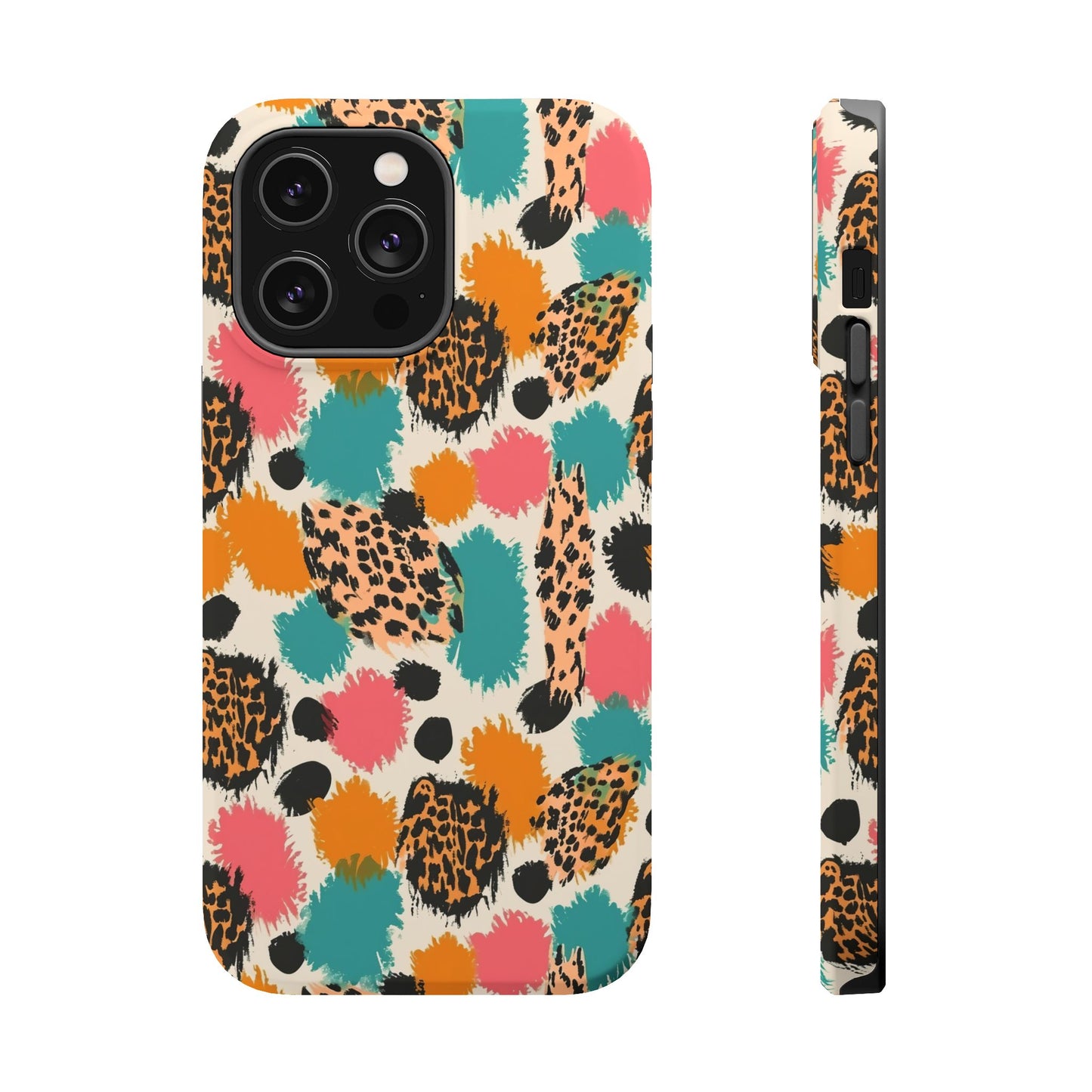 Leopard Splash Magnetic Impact Phone Case — Colorful Abstract Animal Print