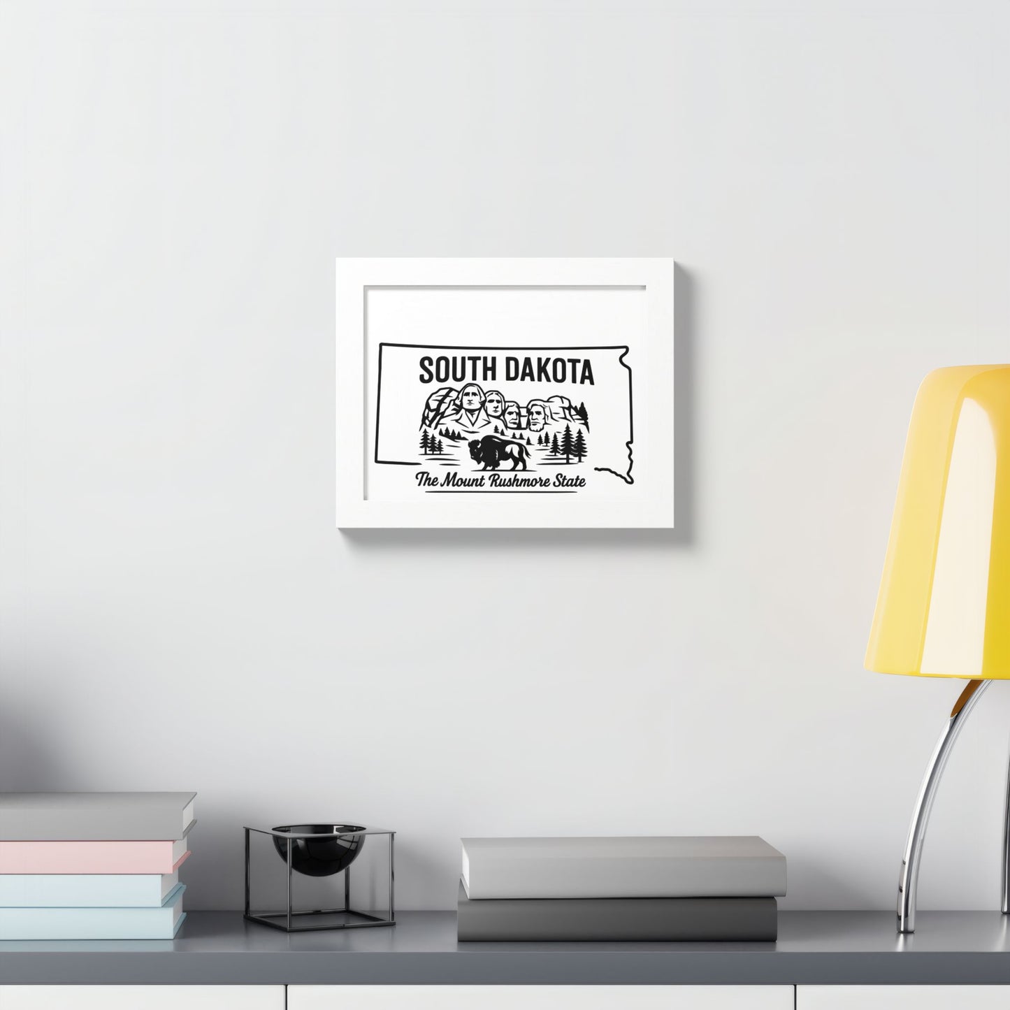 South Dakota State Framed Poster — The Evergreen State Vintage Map Print,Perfect Gift For Her,For Him.